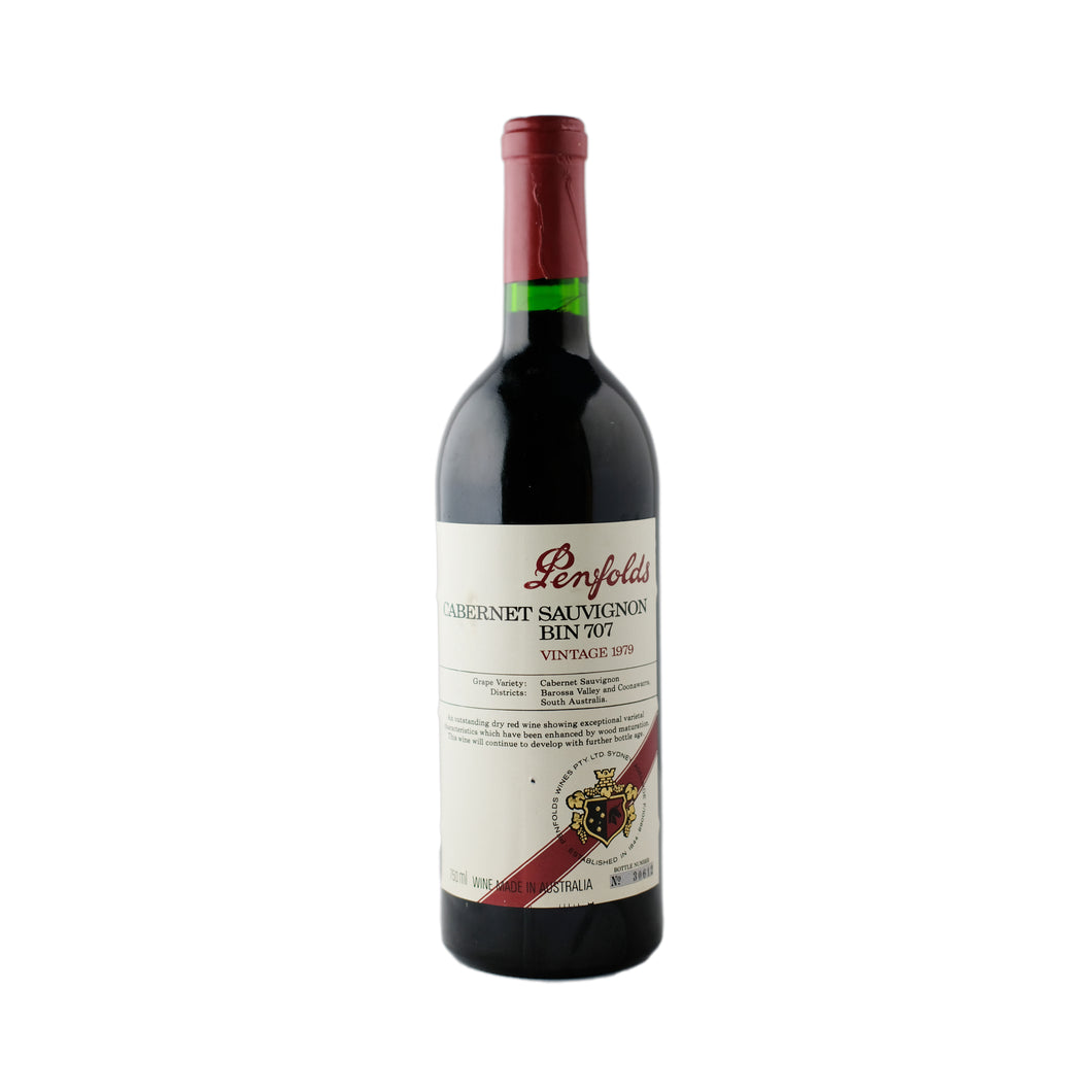 PENFOLDS Bin 707 Cabernet Sauvignon, Barossa Valley & Coonawarra 1979, Recorked & Recapsuled in 1998