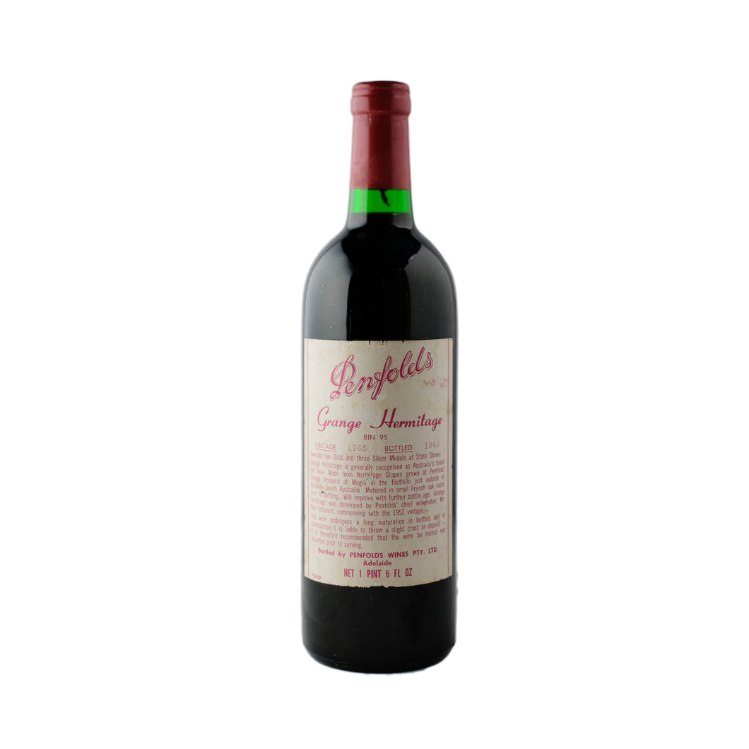 PENFOLDS Bin 95 Grange Shiraz, South Australia 1965, Recorked & Recapsuled in 1998, Stock No.01